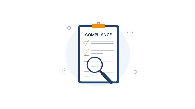 Animated Compliance Checklist Being Checked with Magnifying Glass