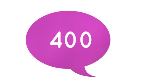 burbuja de habla púrpura con números 4k