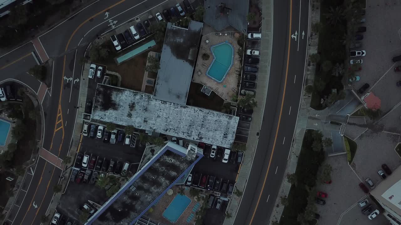 Clearwater, Florida, parking lots, streets, swimming pool, overhead