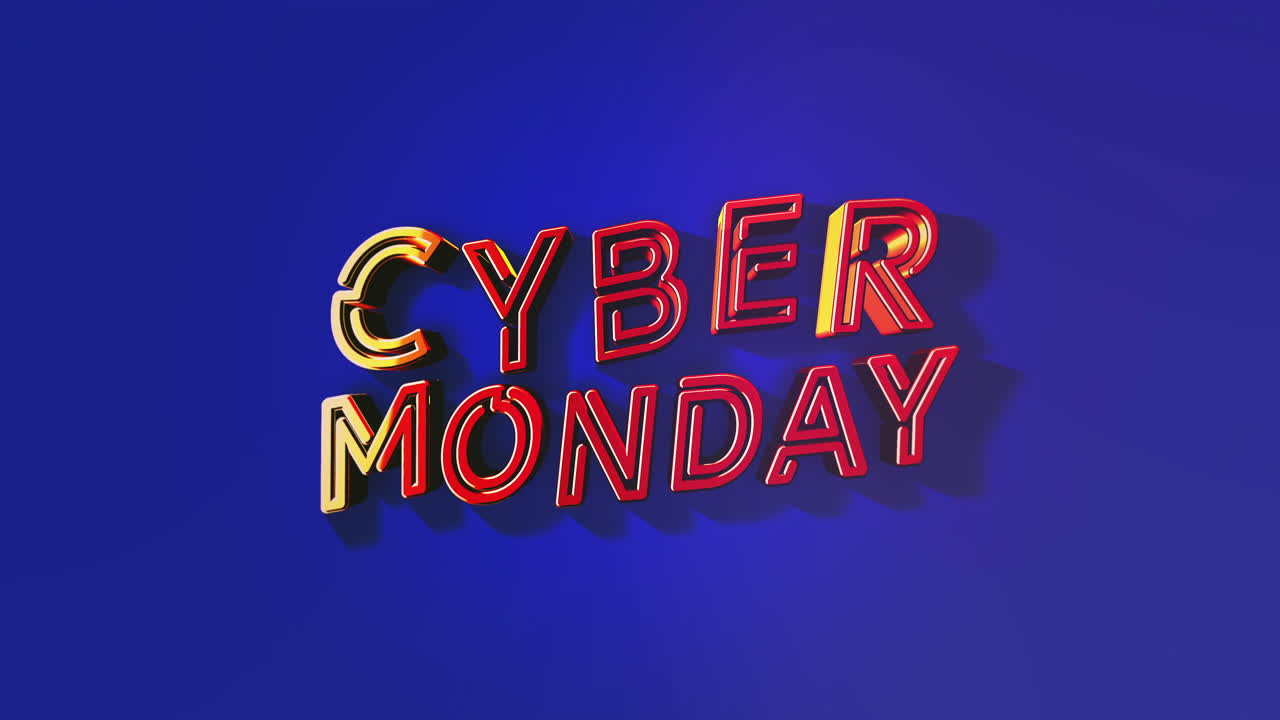 Vivid Hues: Modern And Colorful Cyber Monday Text On Gradient