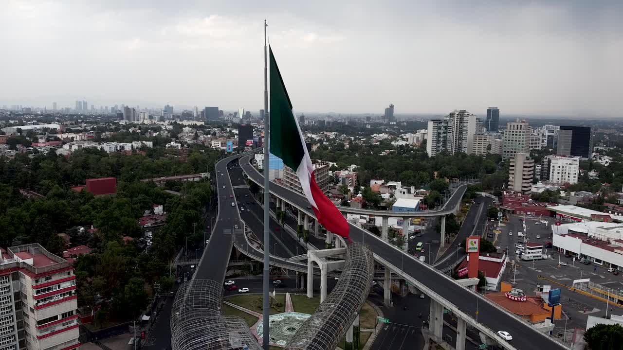 Mexico flag in south Mexico city