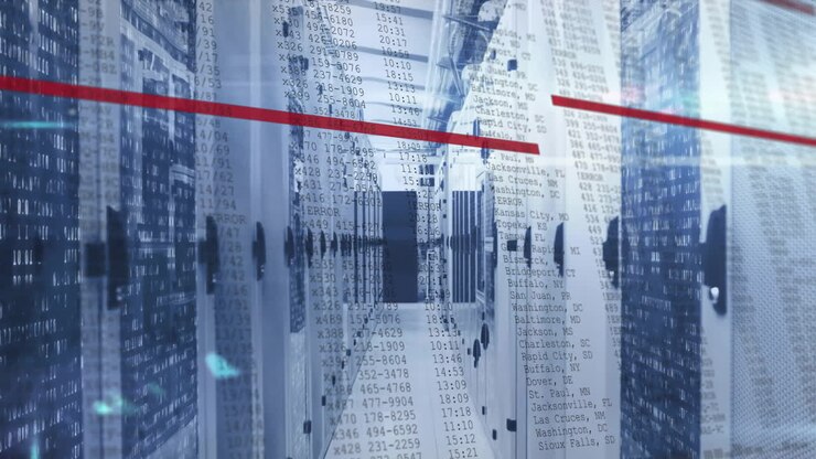 Animation af databehandling over computerservere