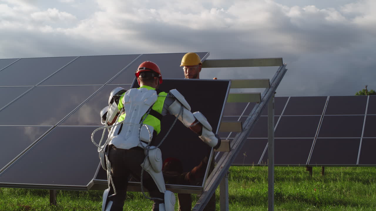 Solar Panel Installation with Robotic Exoskeleton