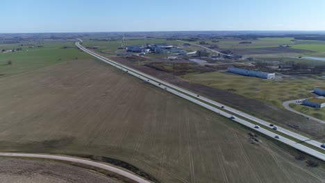 panorama aéreo del instituto de investigación e22 y ess fuera de lund, skåne, suecia