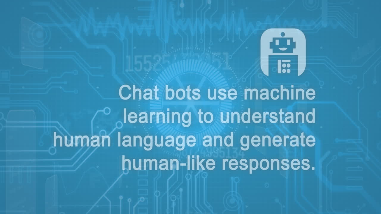 Animation of ai text and icon and data processing