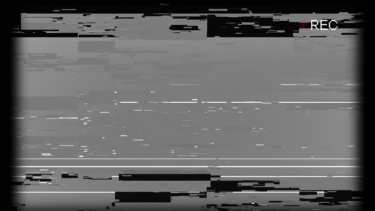 Old Video Recording Screen with Glitch and Static Effect