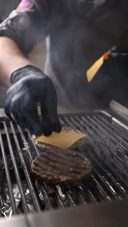 chef grilling burgers