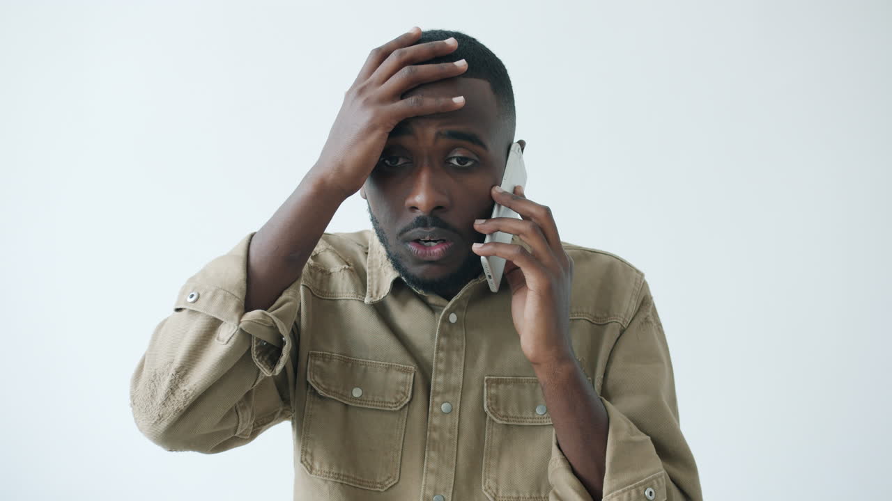 Stressed Man on Phone