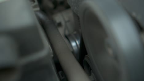 Timing belt in car slow motion