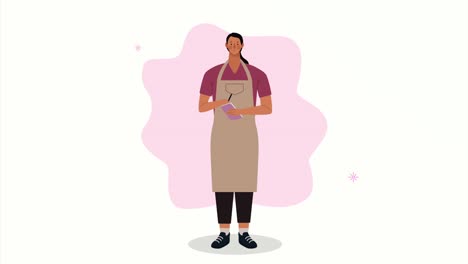 mujer camarera trabajadora de servicio animación