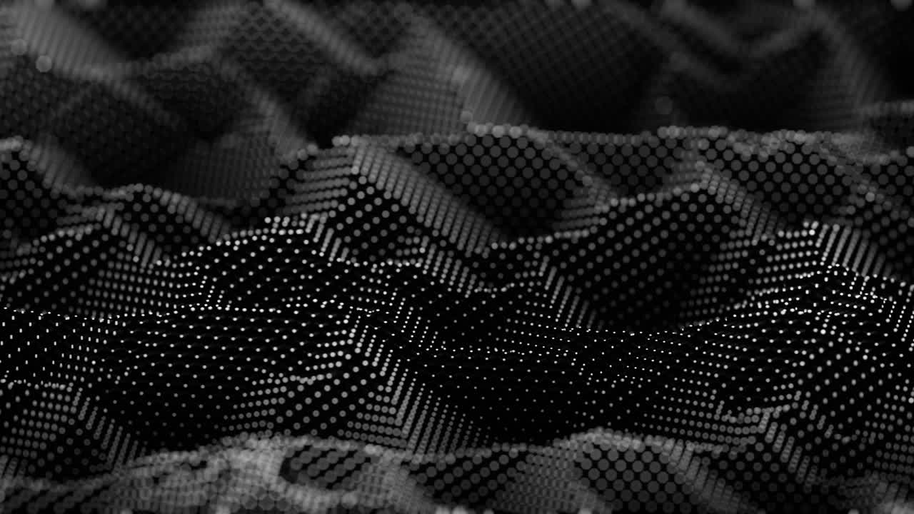 Stylized 3D voxel cubes. wavy bw looping background animation