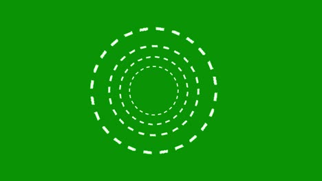 spinning dotted circles motion graphics with green screen background