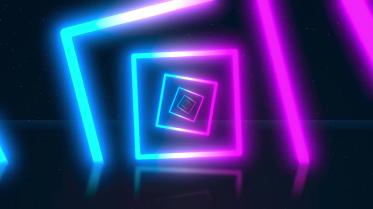 tunnel etrico senza fine, spettro blu-rosa, rendering 3d