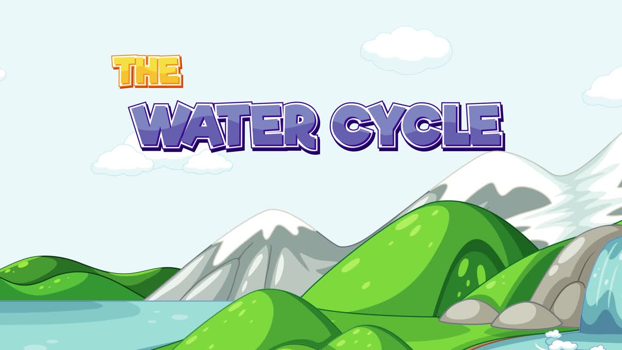 Educational animation illustrating the stages of the water cycle