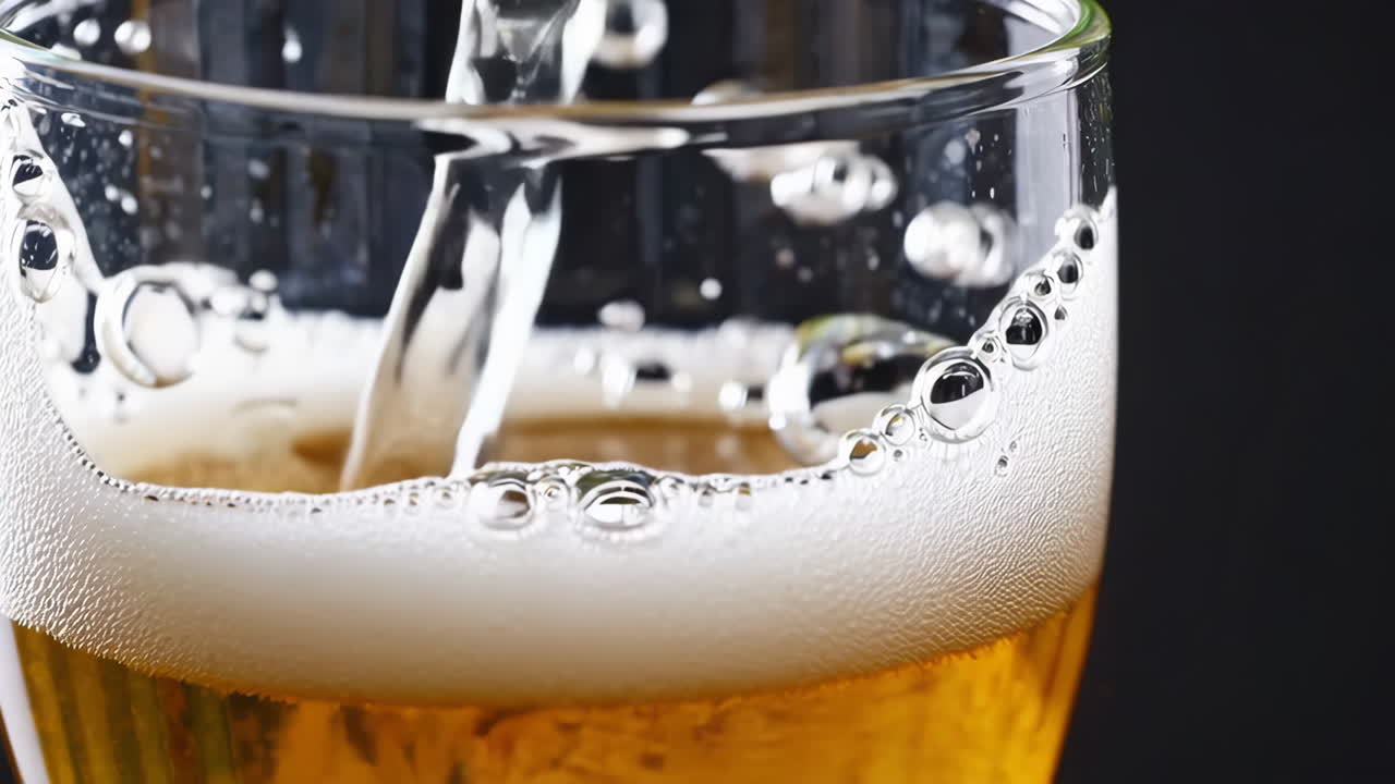 컵에 맥주를 부는 것