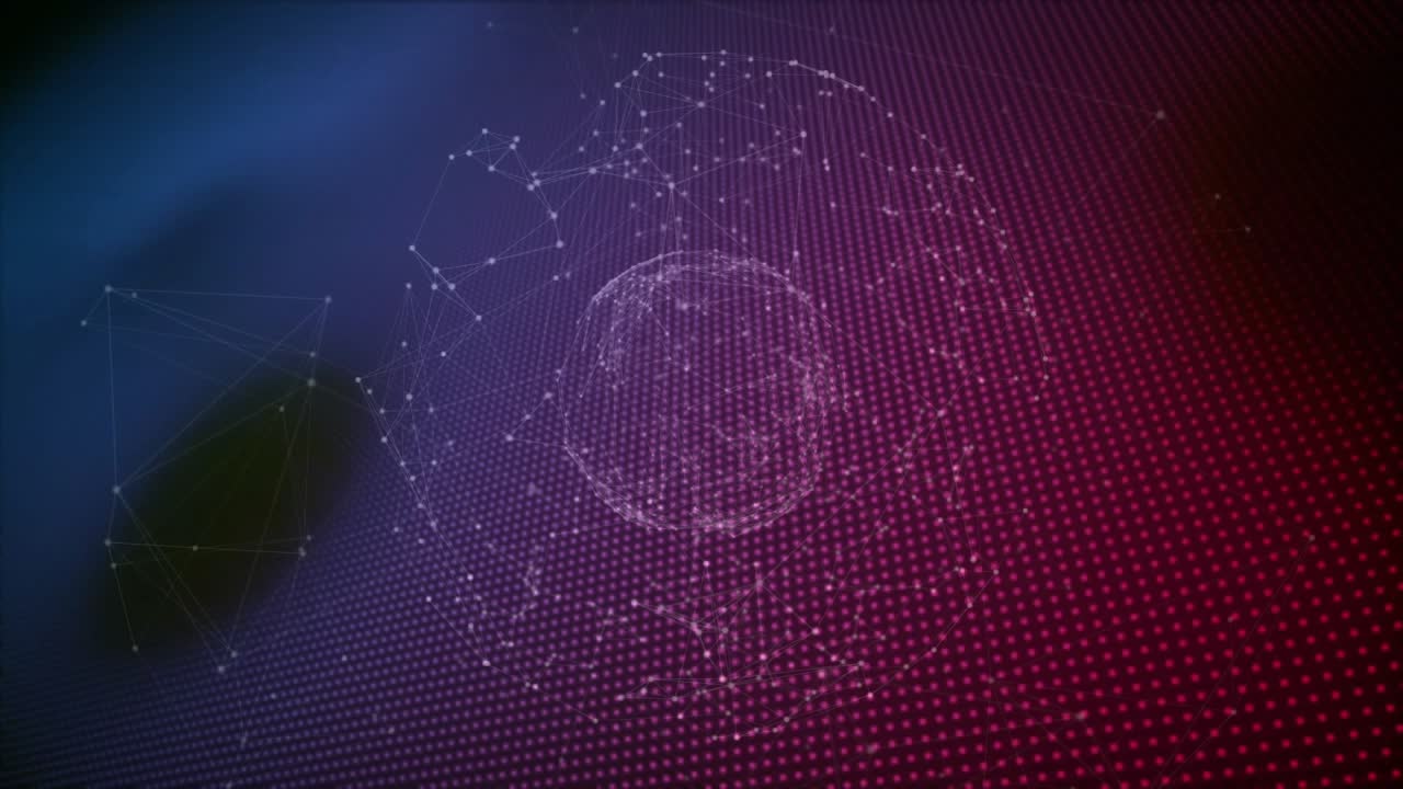 Blue mist initiating point cloud forming wireframe globe pulsing ring orbiting visualizing data