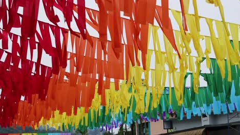 vibrant flags waving in the wind