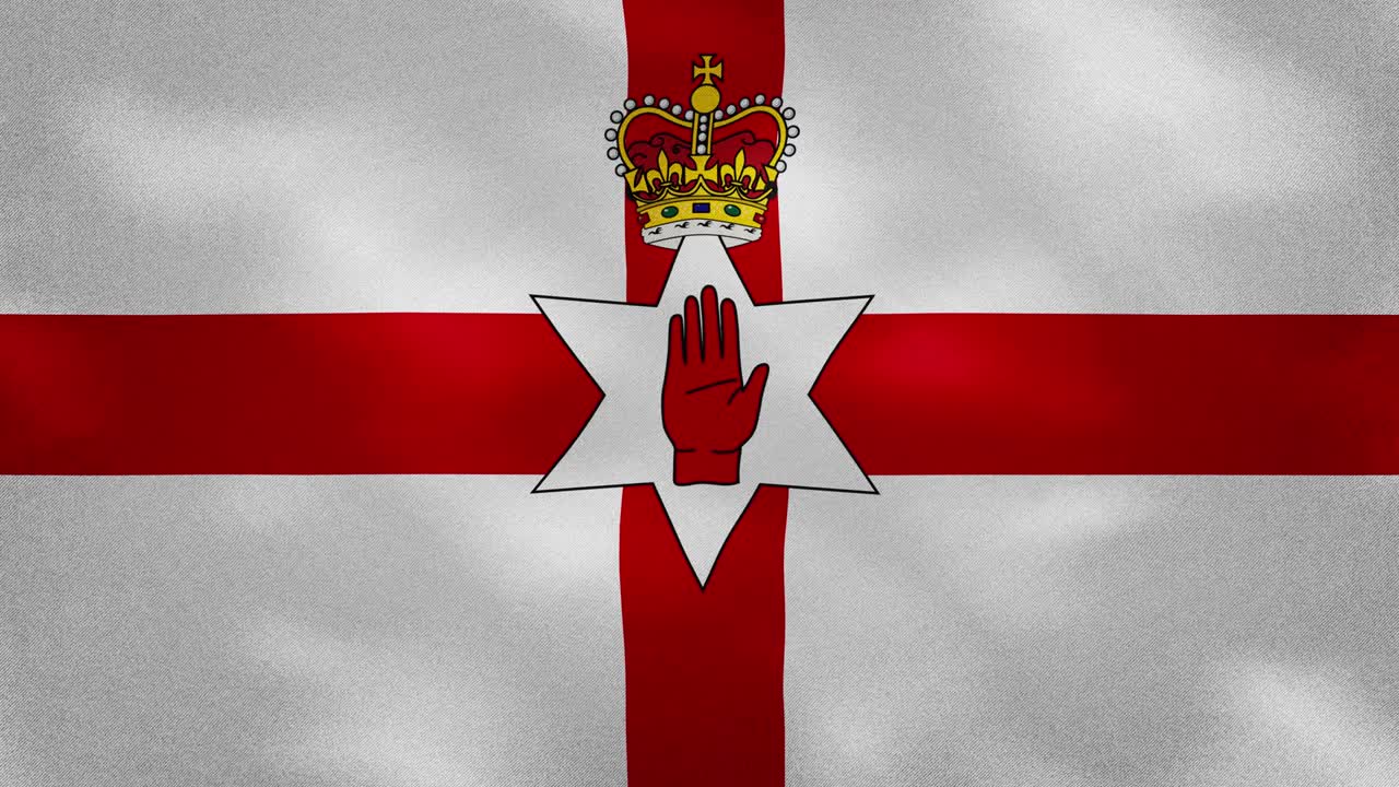 irlanda del norte densa tela de bandera ondulaciones, bucle de fondo