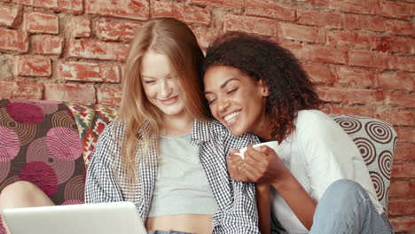 modern couple resting together at home.