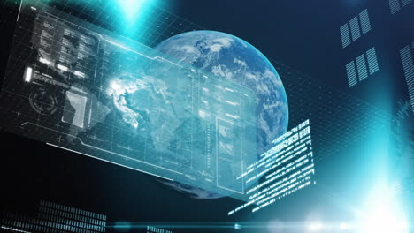 animación del procesamiento de datos y las estadísticas en todo el mundo