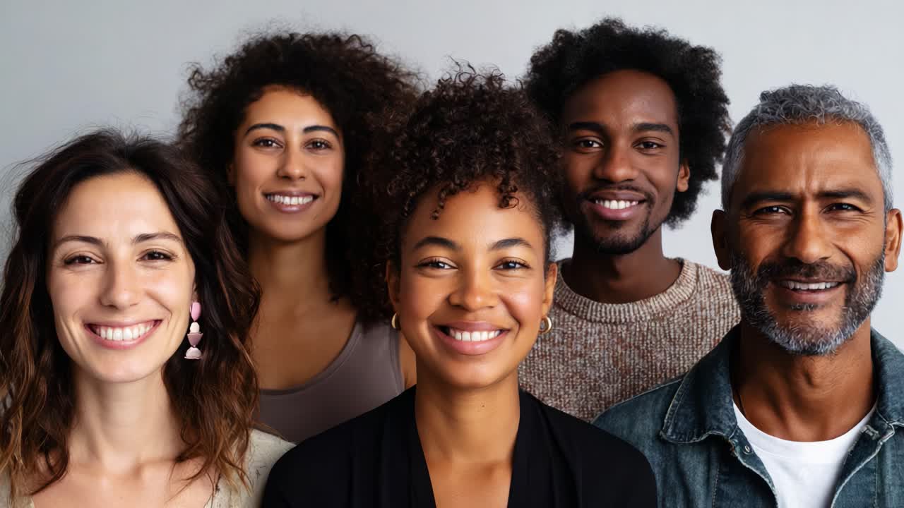 A Diverse Group of Friends Smiling Together in a Casual Setting, Showcasing Joy and Connection with Warmth and Positivity in Their Expressions and Appearance