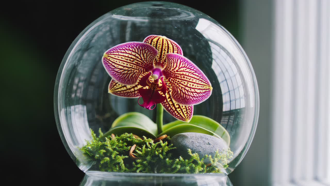 Orchid in a Glass Terrarium