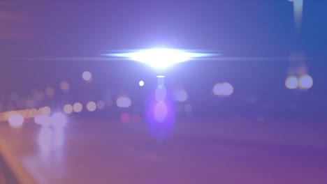 animation of flashing lights over a highway