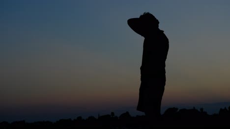 stretching movement silhouette