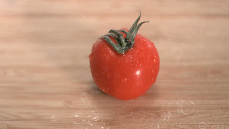 Nasse-Tomate-In-Superzeitlupe