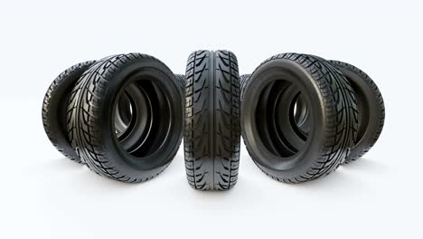 car tires concept. turntable 3d illustration video