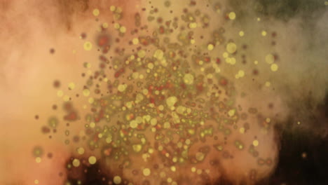 animation of glowing light spots moving over yellow background