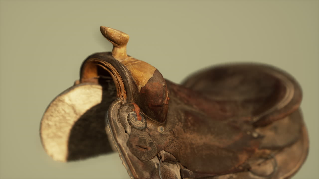 vieja silla de caballo de doma de cuero vintage usada