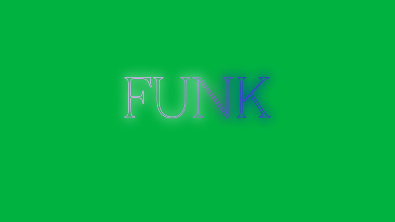 Animazione di testo neon funk su sfondo nero