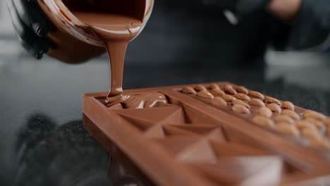 making chocolate with almonds