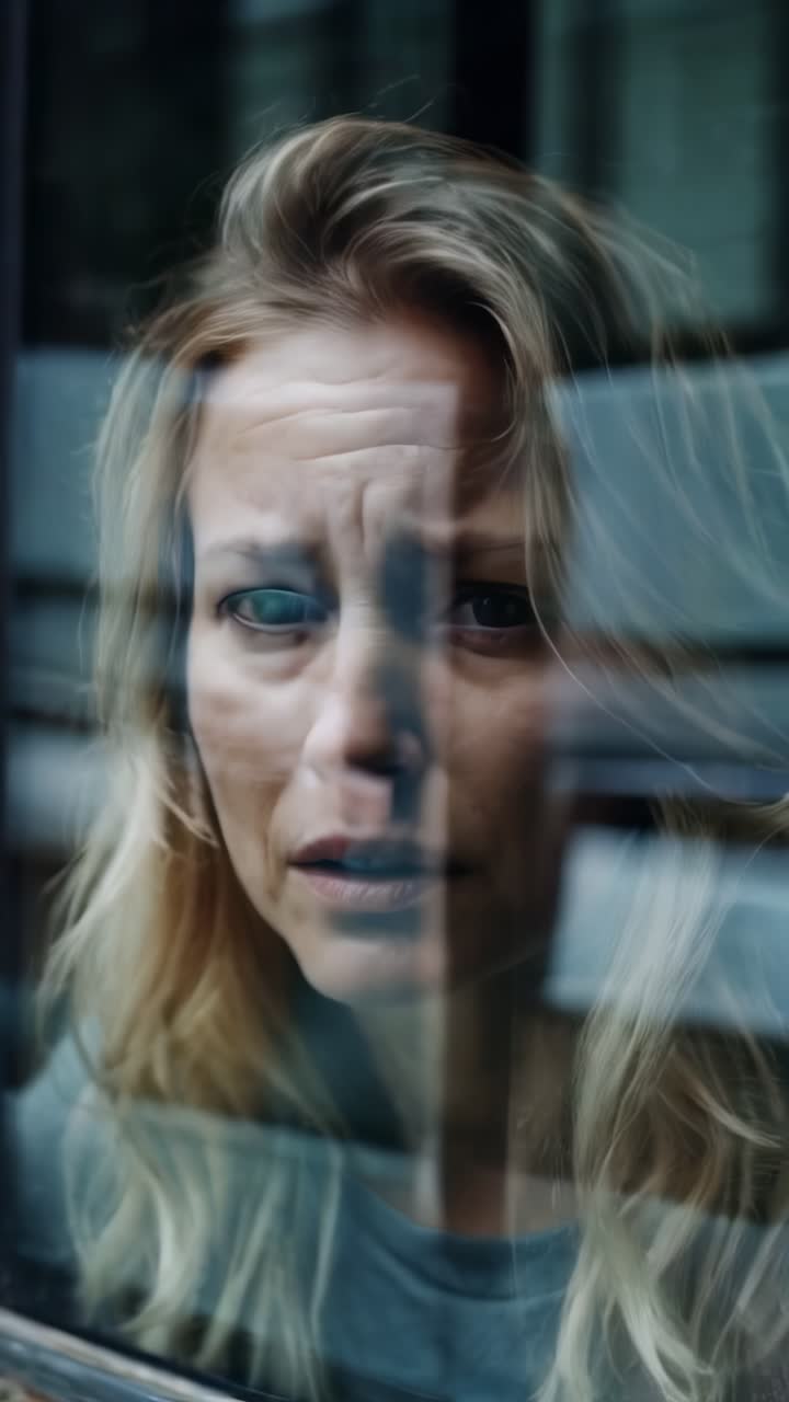 Young woman suffering from depression feeling sad and lonely at home