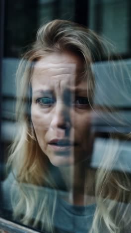 young woman suffering from depression feeling sad and lonely at home