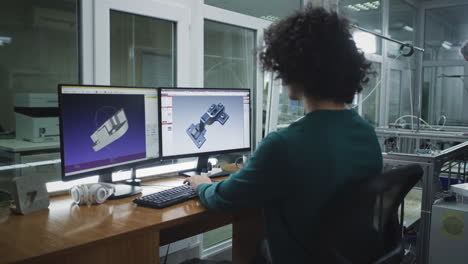person working on 3d cad engineering design