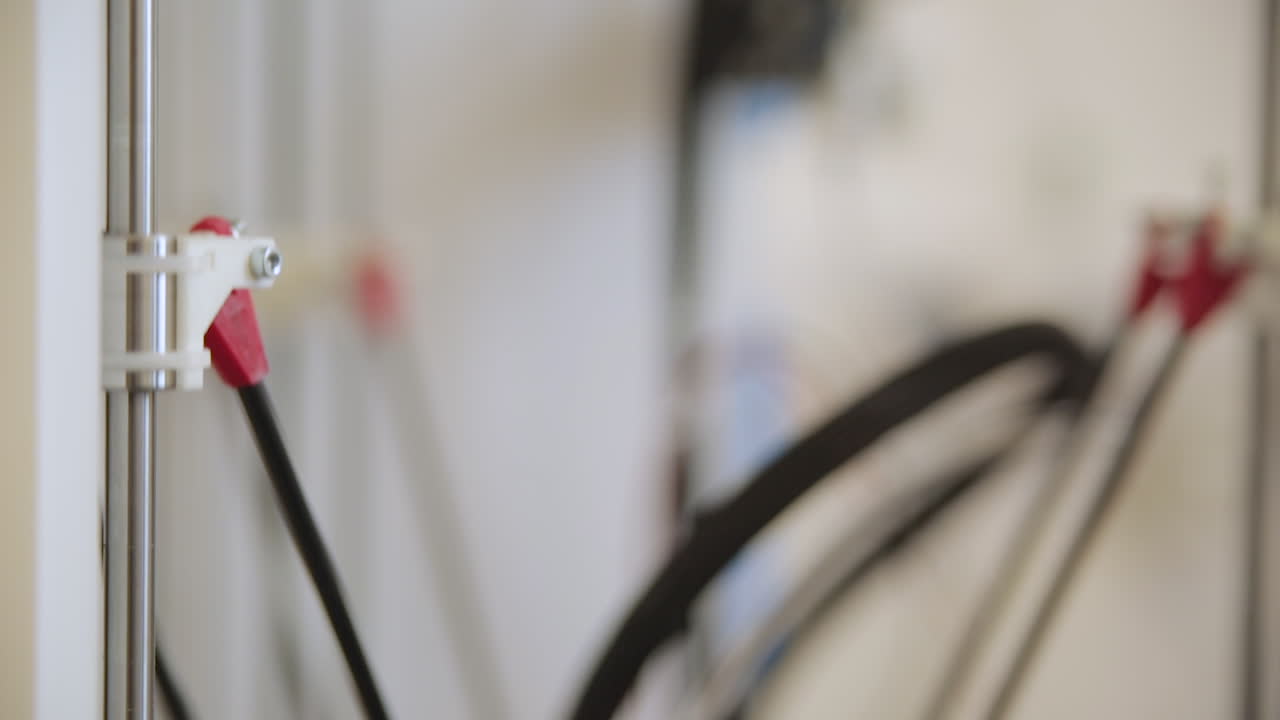 Close-up view of a 3D printer's internal mechanisms