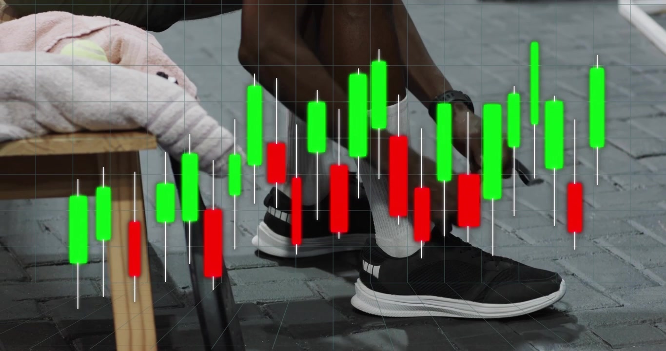Runner placing foot on bench support and tying running shoe laces for outdoor fitness warmup