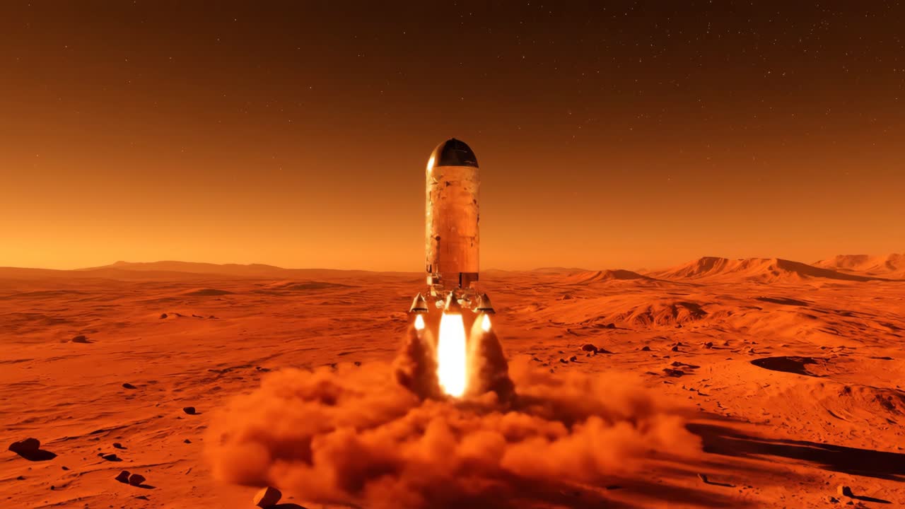Rocket Launching on Mars