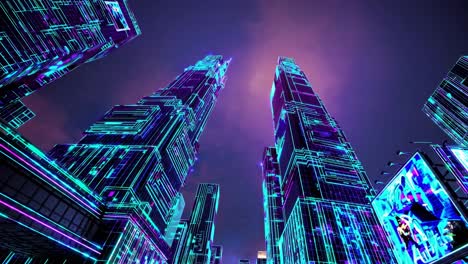 cyberpunk cityscape at night