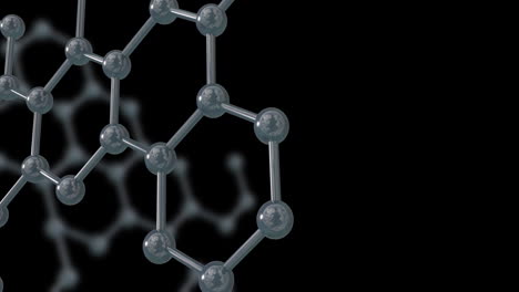 animación de micro 3d de moléculas en fondo negro