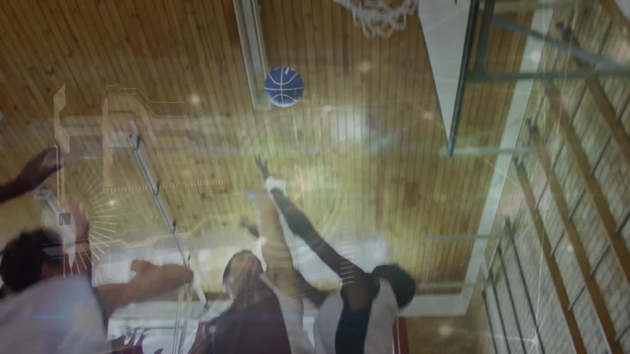 농구에 대한 데이터 처리의 애니메이션