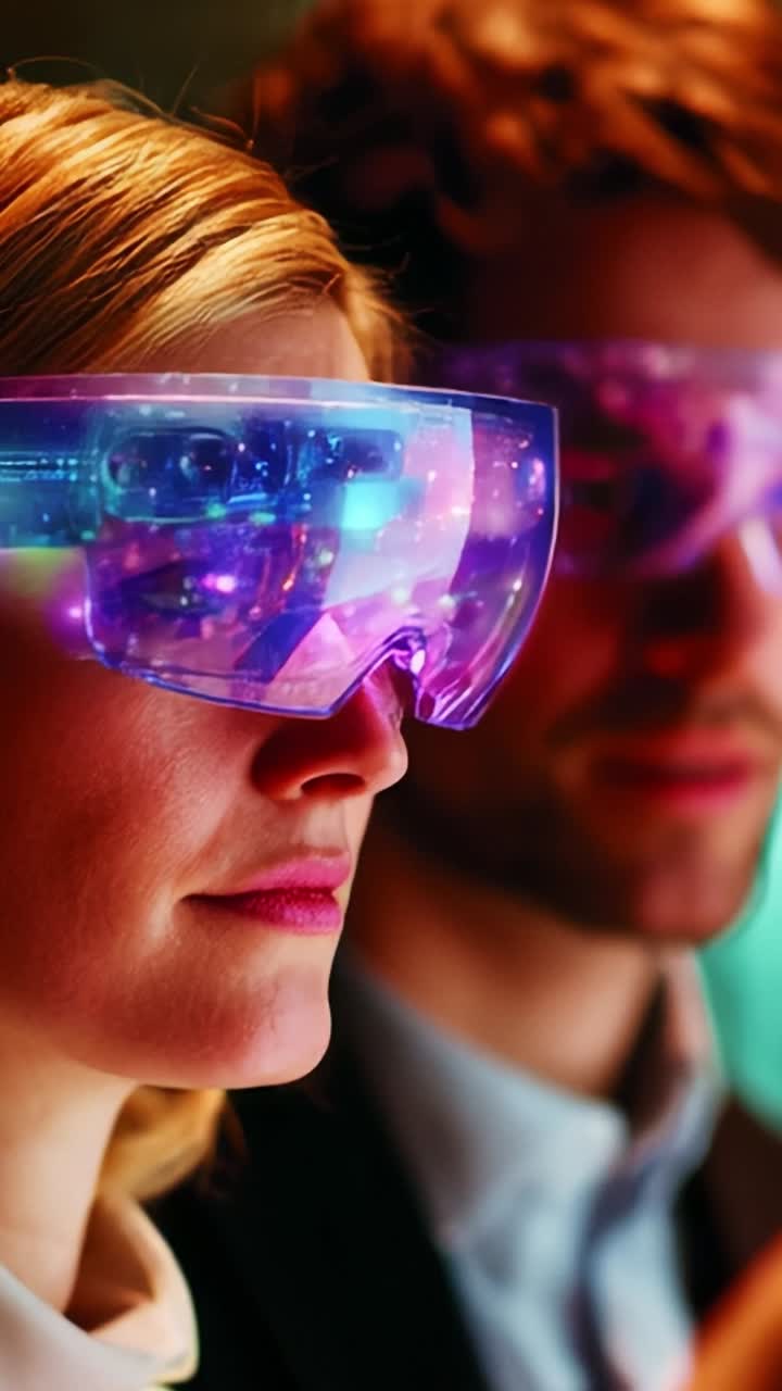 Futuristic Augmented Reality Glasses Showcase Cutting-Edge Technology for Enhanced Visual Experiences and Immersive Interaction in a Modern Digital Environment