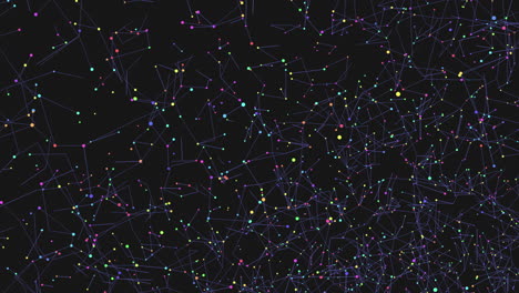 Verbundene-Kleine-Neonpunkte-Und-Linien-Im-Dunklen-Raum