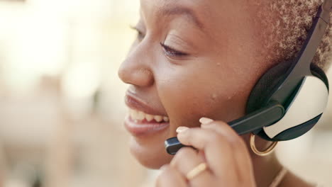 headset, call center and black woman