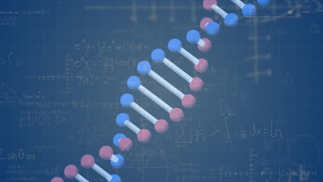 animación de ecuaciones matemáticas sobre la cadena de adn