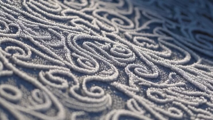 Primo piano di intricato motivo a spirale granulare