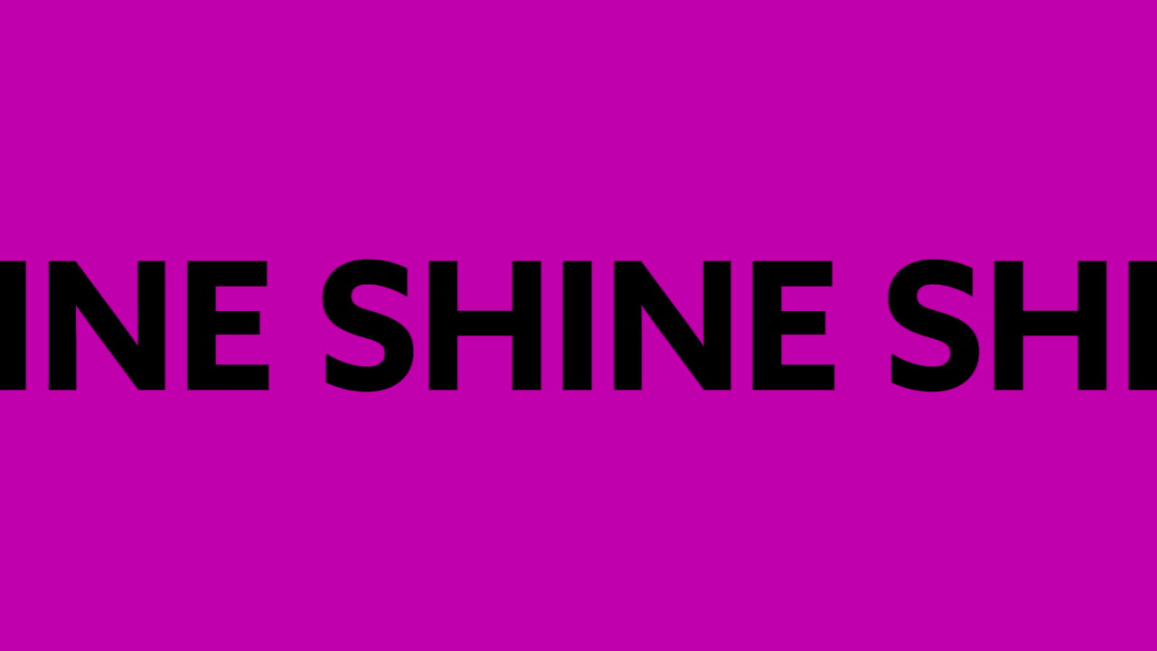 검은색과  ⁇ 색으로 빛나는 단어의 애니메이션이 파란색에서 분홍색으로 움직이고 왜곡됩니다.
