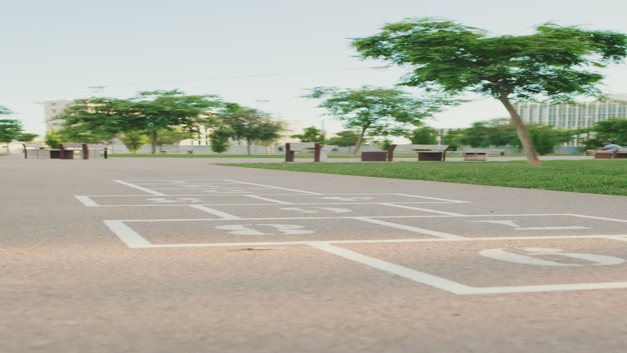 Playing Hopscotch in the Park